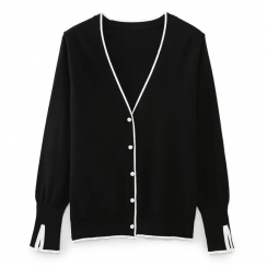 8 Pks Long Sleeved V Neck Pearl Button Cardigan