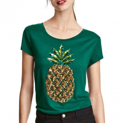 6 Pks Reversible Sequin Pineapple T Shirt