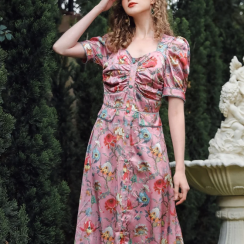 Luxury High End Vintage Floral Dress