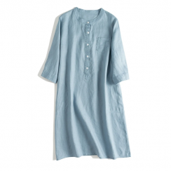 3 Pks Simple Short Sleeve Linen Dress